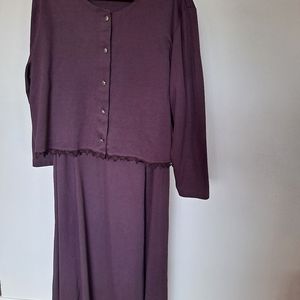 Plum dress with jacket